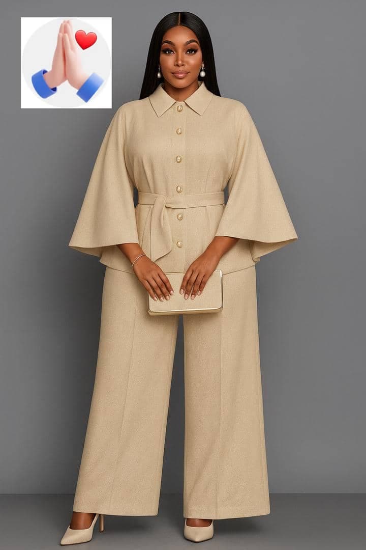 Woman wearing beige coat and