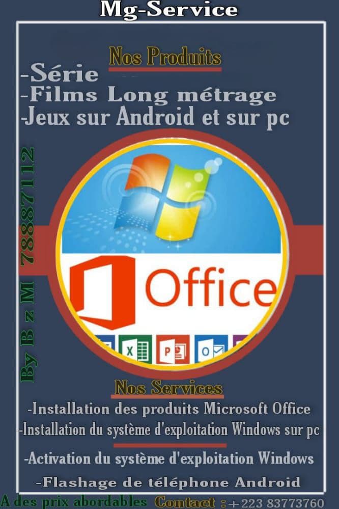 Mg service a votre disposition contacter Mg service pour vos installations Windows et ou des produit