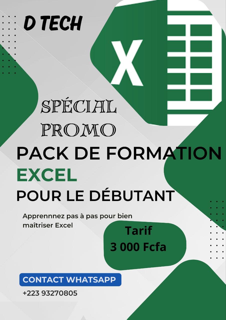 Formation Excel pour le débutant en promo💥💥💥💥💥