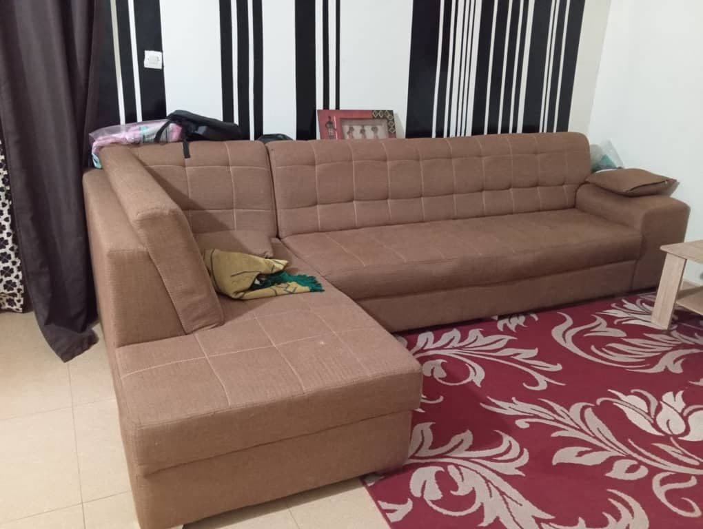Couch with small table front