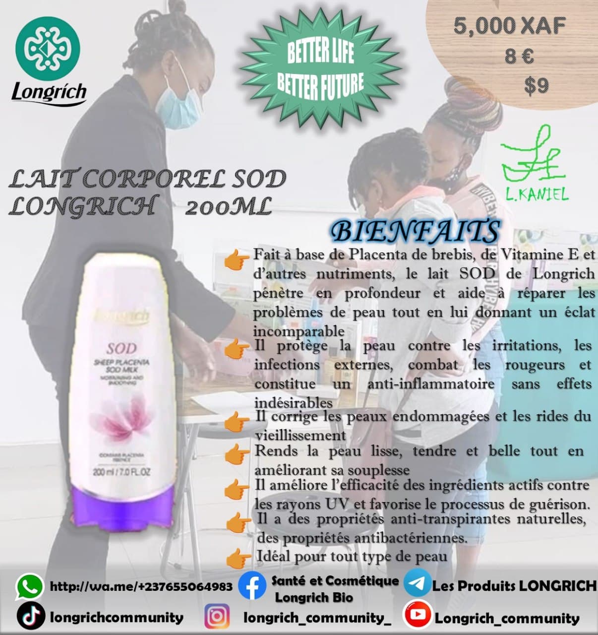 Lait corporelle SOD, faite à base de placenta de brebis, les connaisseurs comprendront son effet sur