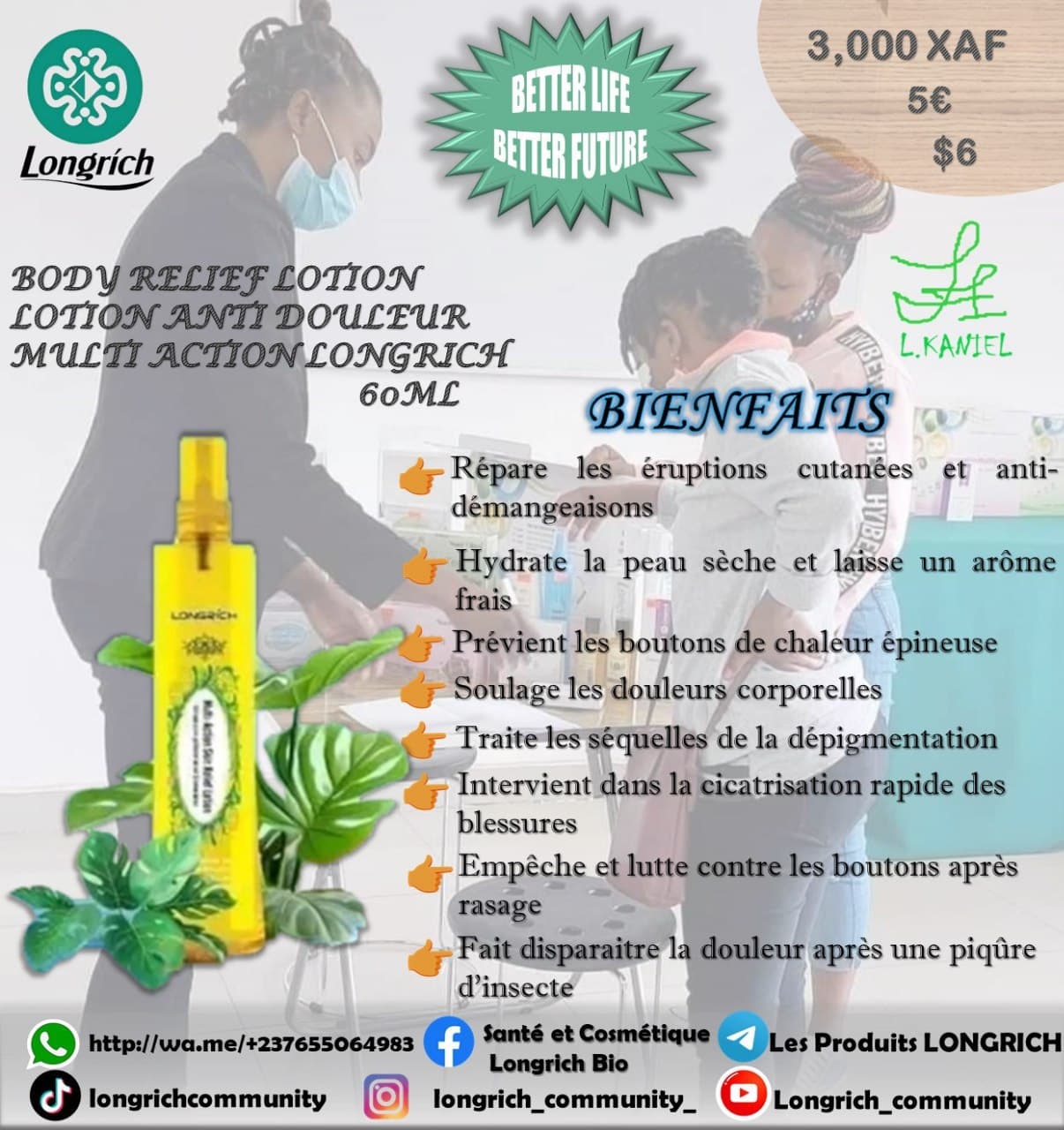 Spray anti-douleur, très efficace et l'effet est rapide, la douleur disparaît automatiquement 😊 Lon