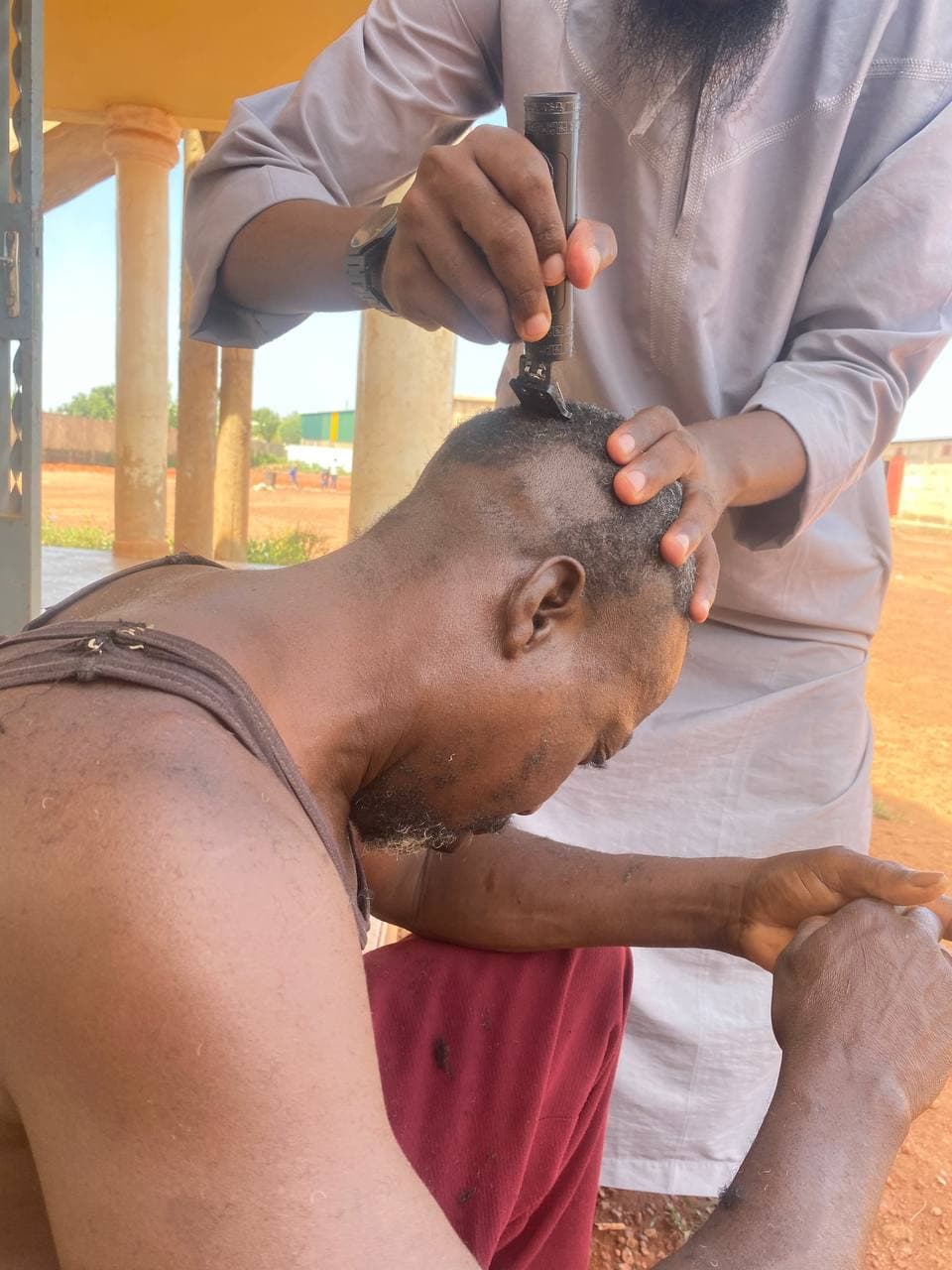 Man getting his hair cut