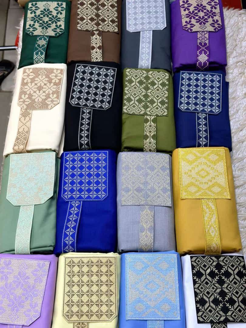 Large collection different colorouge fabrics