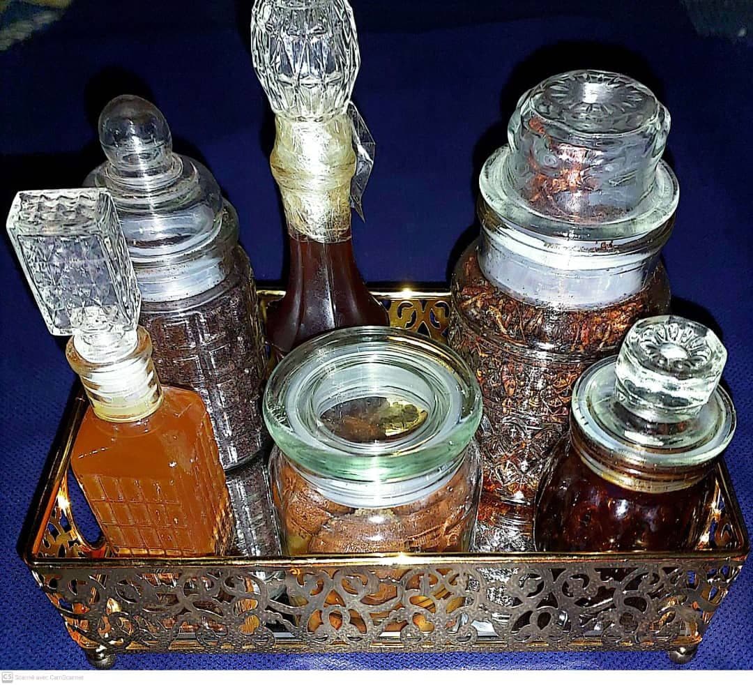 Tray with jars and jars