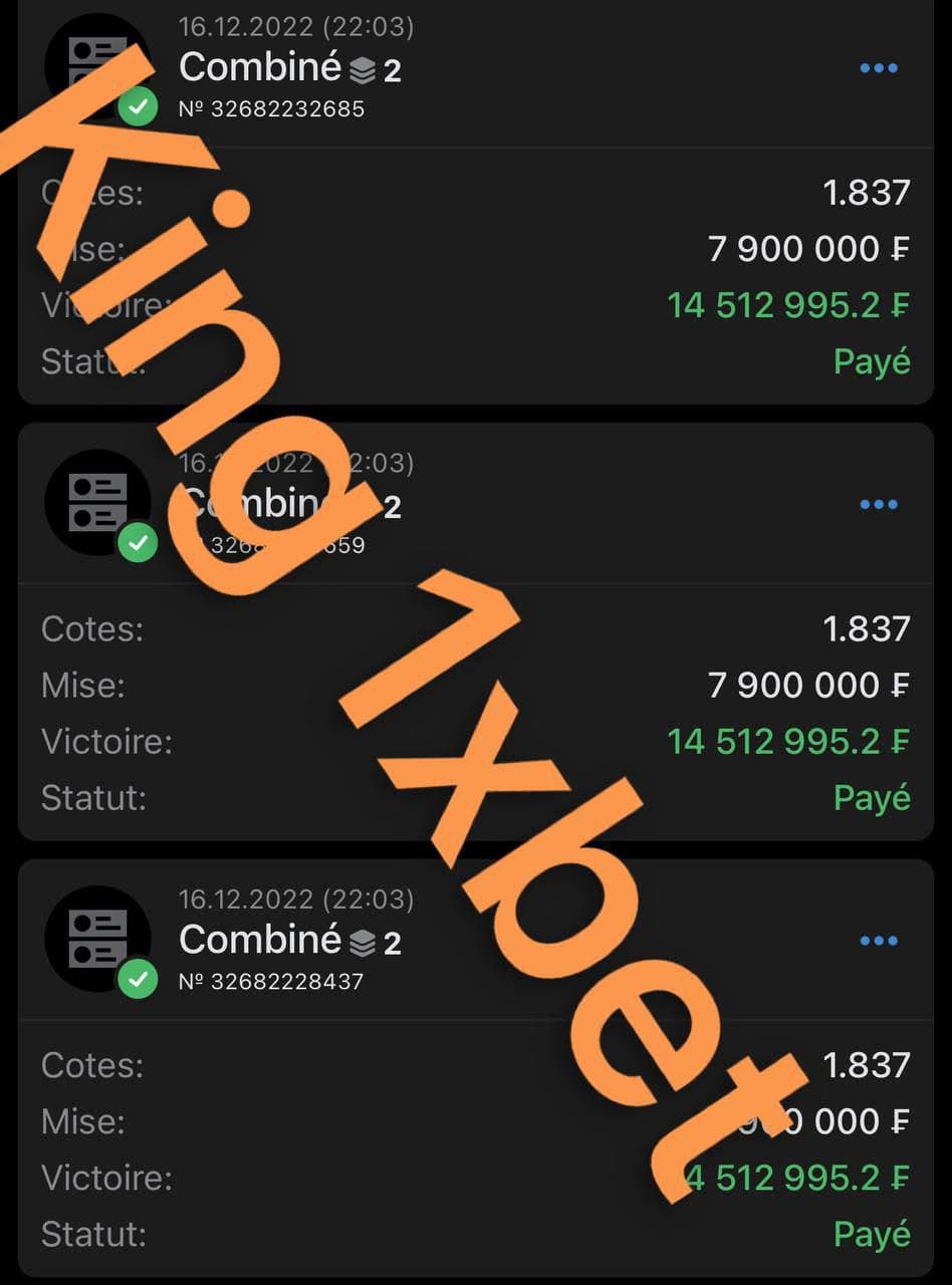 Pour finir avec les pertes sur 1xbet🥊
un groupe Telegram a été crée pour donner des coupons sûr et
