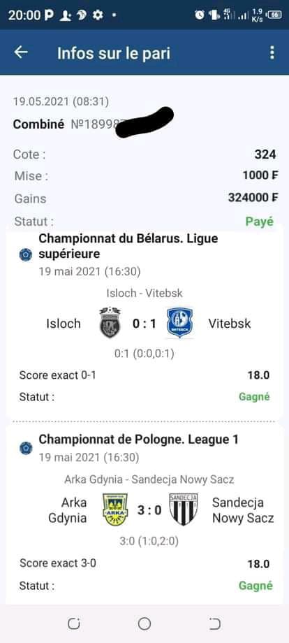 Je vous présente à nouveau mon coupon du jour gagant.
Vous êtes fatiguée de perdre au pari foot, vou