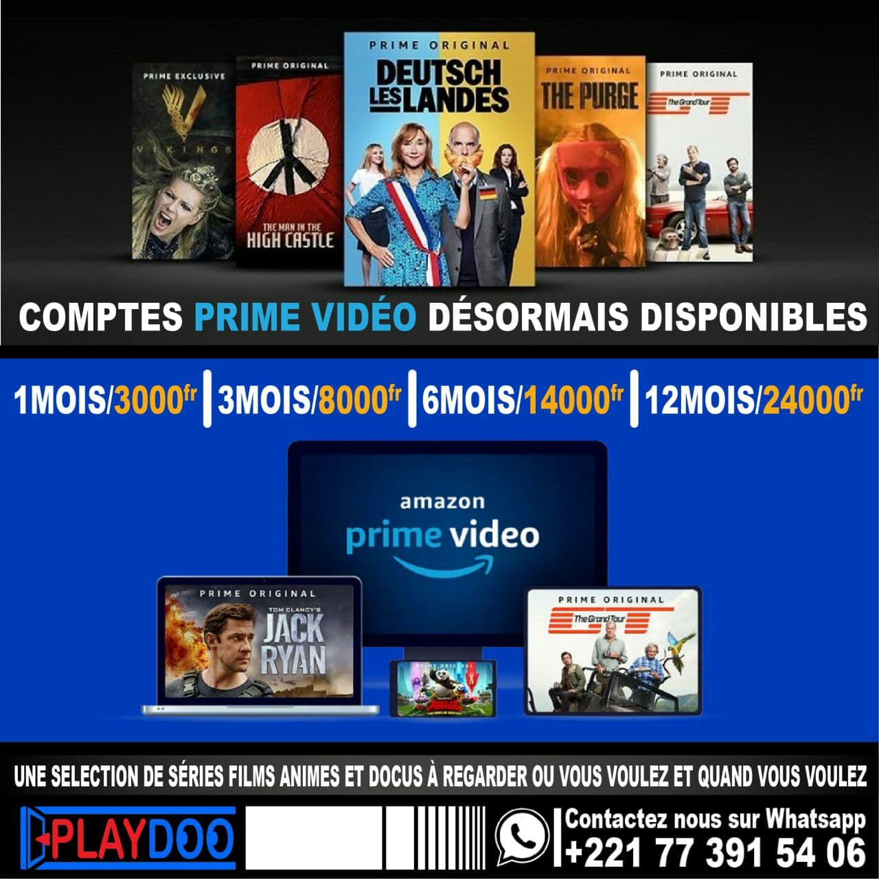 ABONNEMENTS SANS RUPTURE
🔴 NETFLIX à partir de 3000 FCFA
🟣 GIFTCARDS ITUNES à partir de 7000 FCF