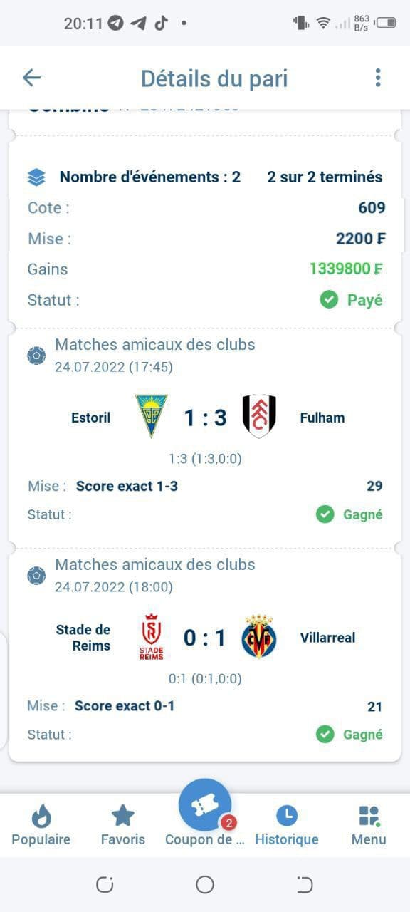 Côte 609 validée✅✅
Pour le coupon de demain écrivez moi ici 🖕🖕🖕🖕🖕🖕🖕🖕pour réserver vos plac