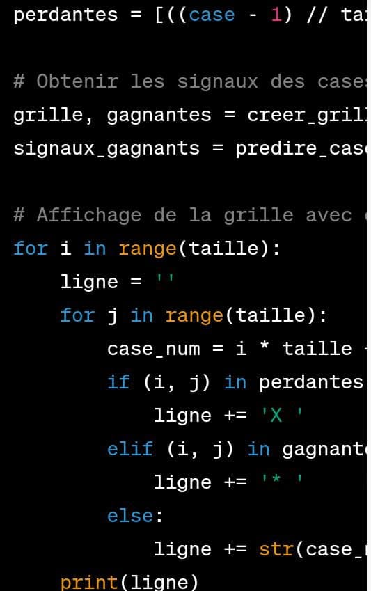 Le robot en python pour les prédictions des MINES les intéressés veuillez me contacter en privé