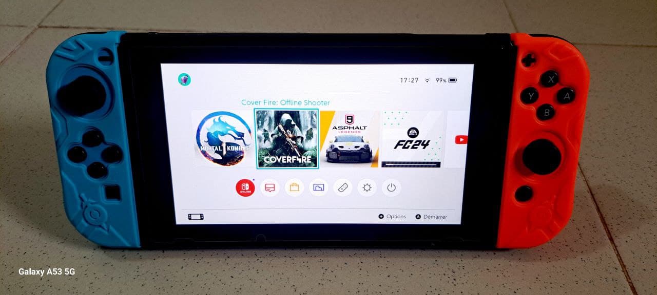 Nintendo switch console with game