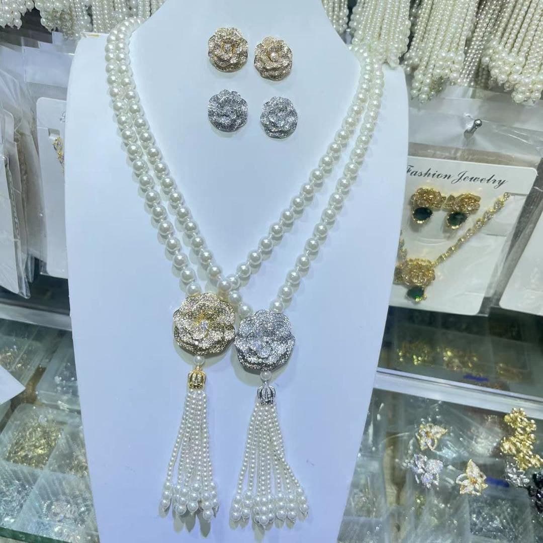 Necklace and earrings set with