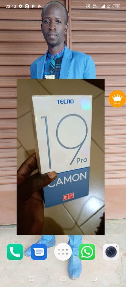 Mon téléphone CAMON 19 Pro 254 GB et 8 RAM à vendre quelques jours en utilisation bon prix 175.000f